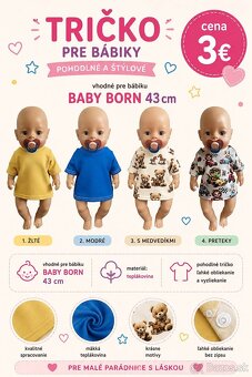oblečenie pre baby born 43 cm - chlapček - 4