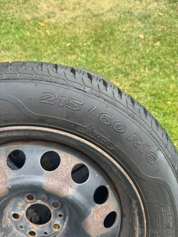 Predám sadu zimných kolies 215/60 R16 s diskami 5x98 - 4