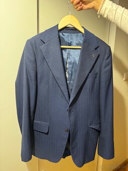 Tmavomodrý pánsky oblek- komplet set - 4