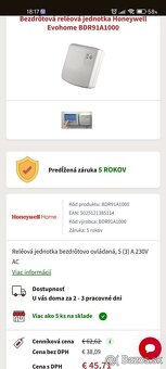 Wifi riadiaca jednotka termostat Evohome Touch Wifi Honeywel - 4