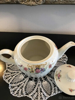 Porcelánový starožitný čajník-1,1L - 4