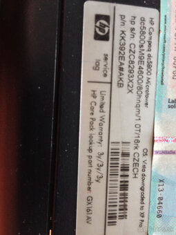 HP Compaq dc5800 stolny pocitac Core2 Duo E4600 4 GB DDR2 - 4