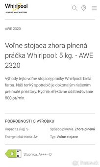 Práčka whirlpool awe 2320 - 4