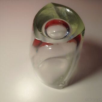 ručne lisovaná číra váza - Václav Hanuš 50-te roky - 4