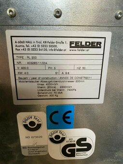 Odsávač triesok Felder RL 200 400 V, 4 kw, 9,8 A - 4
