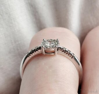 Zlatý prsteň 14k 585 biele zlato - 4