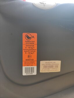 Autosedačka Britax Römer Duo Plus, 9–18 kg - 4