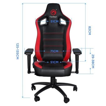 🎮 Nová herná stolička MARVO CH-118 (čierno/červená) - 4
