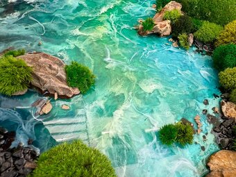 Machový obraz s epoxidom 48cm priemer - 4