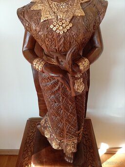 ✨Veľkolepá vyrezávaná socha Buddhu s podstavcom 125 cm - 4