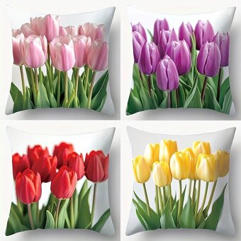 SET-4ks KRASNE OBLIEČKY NA VANKUŠE-45x45cm-NOVE - 4