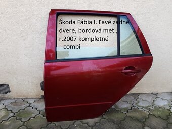 Škoda Fábia, Škoda Roomster - použité náhradné diely - 4