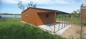 PLECHOVÁ GARÁŽ SE SKLADEM ZBOKU 7 x 6m + Prístrešok 3 x 6m - 4