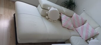 Predám rohovú koženú sedačku, v béžovej farbe - 4