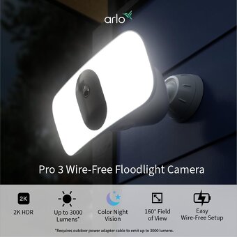 ARLO Pro 3 Floodlight Cam Wi-Fi IP bezpečnostná kamera - 4