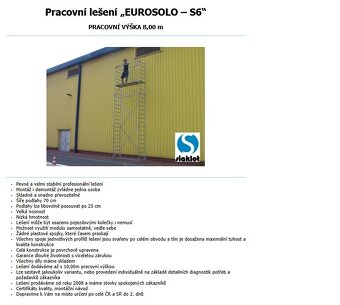 Pracovné veža / lešenie Eurosolo-S6 (pojazdné) – NOVÉ - 4