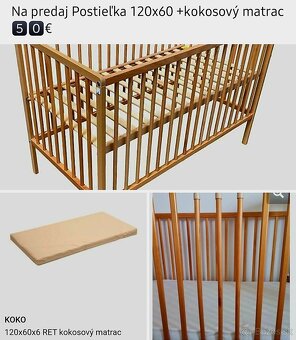 Postieľka 120x60 +kokosový matrac - 4