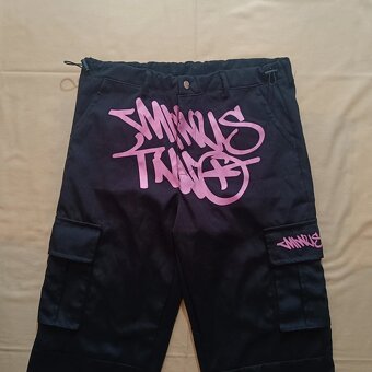 Minus Two čierne padákové nohavice baggy široké cargo pants - 4