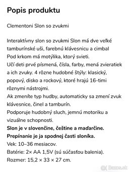 Interaktívny slon Clementoni so zvukmi - 4