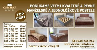 Predám kvalitné manželské postele - rôzne rozmery - NOVE - 4