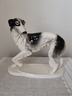 Royal dux chrt pes veľká porcelánová soška rarita - 4