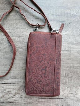 Kožená kabelka na mobil - peňaženka - 4