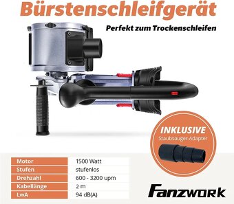 Nová 25 FANZWORK V2 1500 W Satinačná valcová brúska - 4