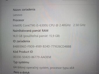 predám Lenovo Thinkpad T460 , Intel i5 , 16gb ram ,Win 11 - 4