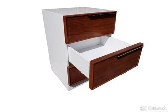 Set nočných stolíkov bielo hnedá set - 4
