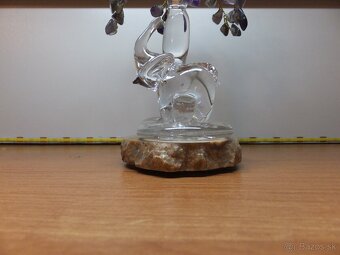 Krásný stromeček štěstí Ametyst a s figurkou slona. - 4