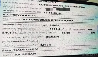 predám MOTOR HM01 Citroen C-elysee 1.2 2017 DVERE, PREVODOVK - 4