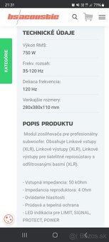 Zosilnovac subwofer - 4
