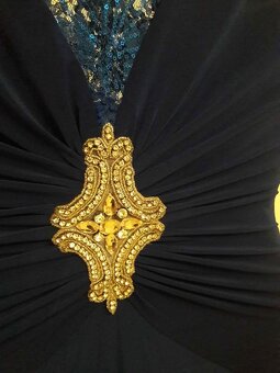 Dlhé modré spoločenské šaty s vlečkou veľ. 36 - 4