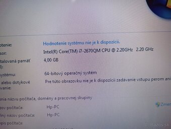 predám HP PAVILION DV 6 , Windows 7 , INTEL CORE I7 - 4