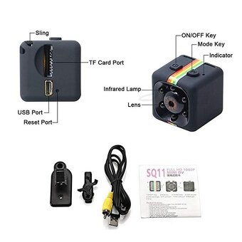 Mini kamera Full HD 1080P COP CAM čierna - 4
