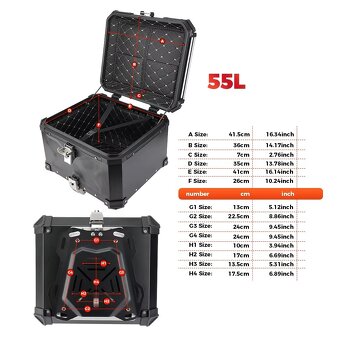 Zadní motokufr TopCase 45 L nebo 55 L hliníkový - 4