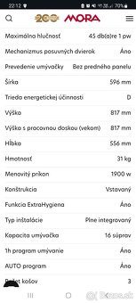 Vstavaná umývačka riadu Mora 60cm - 4