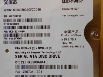 ♦️  2,5" SATA disk do notebooku  -  500 GB  ♦️ - 4