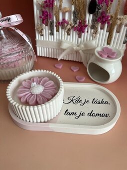 Personalizovaný set - sójová sviečka + tácka s vlastným text - 4