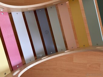Drevená montessori hojdačka s doskou 2v1 - set pastel - 4