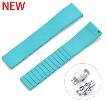 Gumený remienok na hodinky FKM CTS 20mm tyrkysový - 4