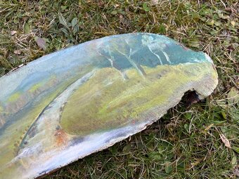 Obrázek krajina na dřevě - 4