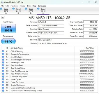 MSI SPATIUM M450 1TB, M.2 2280, NVMe v záruke - 4
