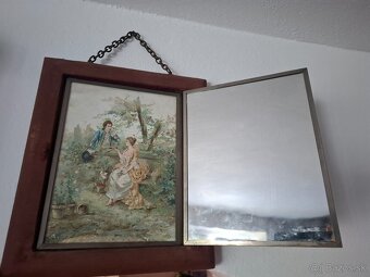 Predám starožitné toaletné závesné zrkalo s obrázkami 45 € - 4