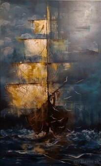 Ručne maľovaný obraz Loď vhodný ako dar - 4