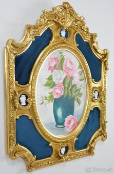 Zámecký obraz - Zátiší - olej na desce - 4