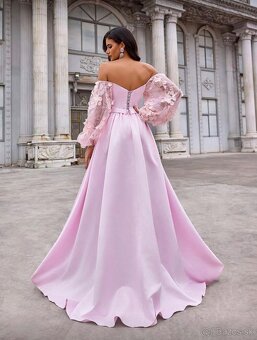 Spoločenské svetlo ružové šaty - 4