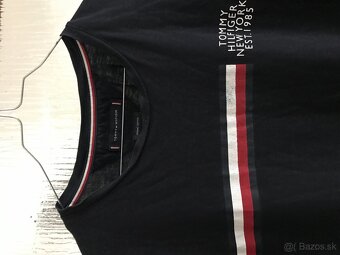TOMMY HILFIGER originál black pánske tricko L - 4