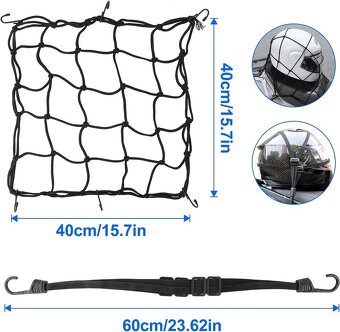 Set 2 kusů upevňovacích sítek na moto + 2 pásy - 4
