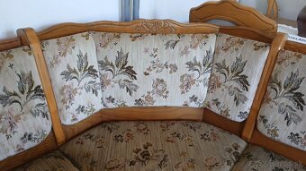 Masivna rustikálna lavica+1 stolička+rozkl.stôl - 4